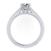 4 prong basket flush fit with airline solitaire engagement ring from GQJ Boston