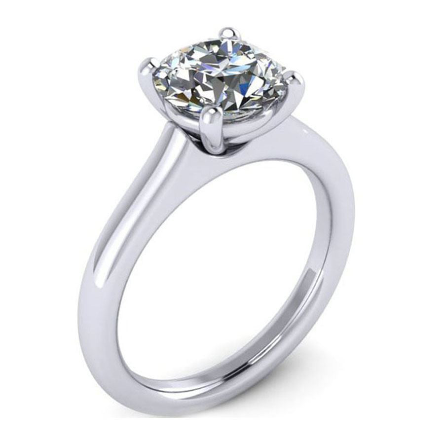 4 prong basket flush fit solitaire engagement ring from GQJ Boston