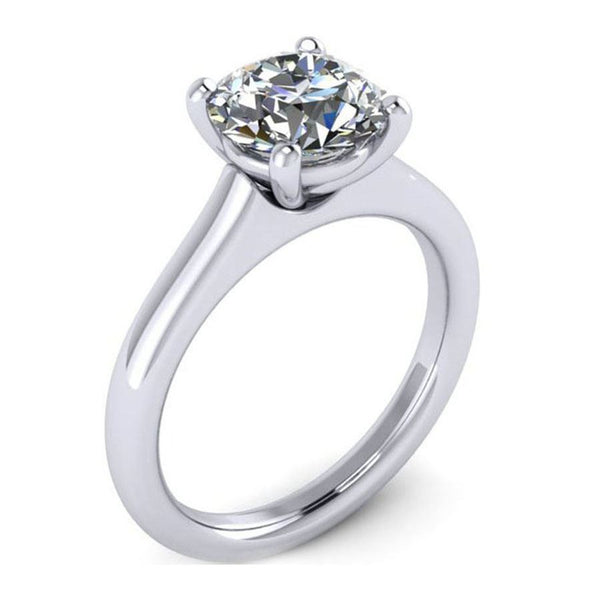 4 prong basket flush fit solitaire engagement ring from GQJ Boston