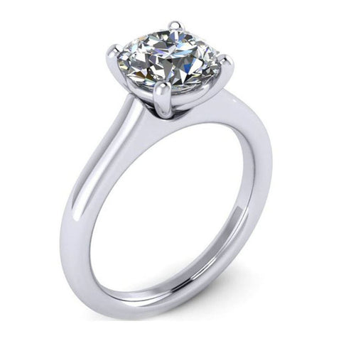 4 prong basket flush fit solitaire engagement ring from GQJ Boston