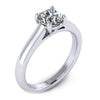 4 prong basket flush fit with airline solitaire engagement ring from GQJ Boston