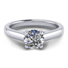 4 prong basket flush fit with airline solitaire engagement ring from GQJ Boston