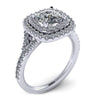 2 rows halo with slit shank engagement ring from GQJ Boston