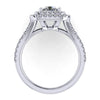2 rows halo with slit shank engagement ring from GQJ Boston