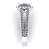 2 rows square halo engagement ring from GQJ Boston
