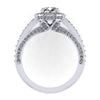 3 rows halo with round outline engagement ring from GQJ Boston