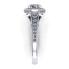 3 rows halo with round outline engagement ring from GQJ Boston