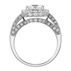 3 rows halo with square outline engagement ring from GQJ Boston