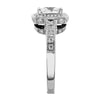 3 rows halo with square outline engagement ring from GQJ Boston