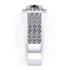 3 rows halo with square corner engagement ring from GQJ Boston
