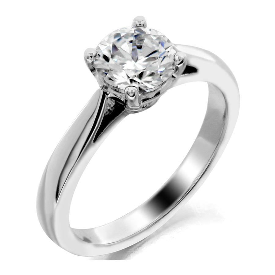 4 prong cathedral style solitaire engagement ring from GQJ Boston