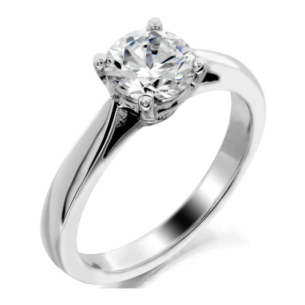4 prong cathedral style solitaire engagement ring from GQJ Boston