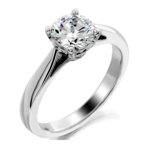 4 prong cathedral style solitaire engagement ring from GQJ Boston