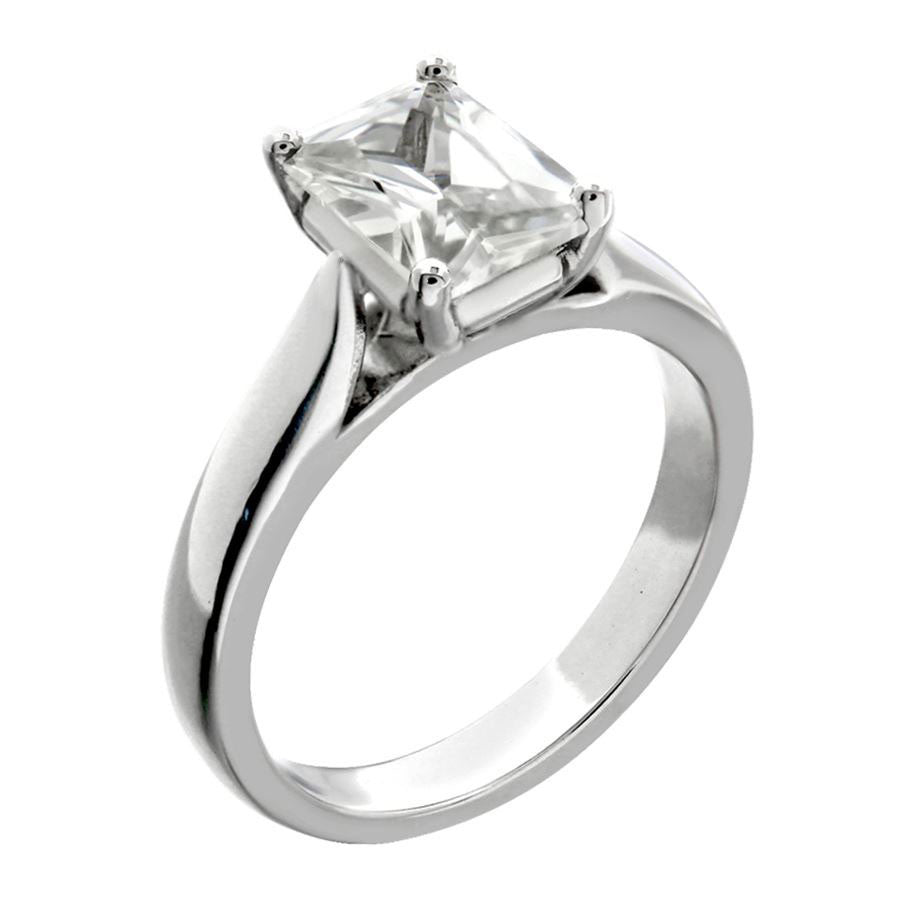 4 prong emerald cut solitaire engagement ring from GQJ Boston