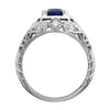 Antique ring with oval center stone engagement ring from GQJ Boston