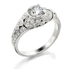 Antique ring with round center stone engagement ring from GQJ Boston