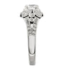 Antique ring with round center stone engagement ring from GQJ Boston