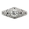 Antique ring with round center stone engagement ring from GQJ Boston