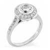 round halo engagement ring with bezel set from GQJ jewelry store Boston