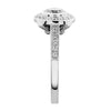 round halo engagement ring with bezel set from GQJ jewelry store Boston