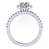round halo engagement ring with round center stone from GQJ jewelry store Boston
