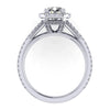 round halo engagement ring with split shank stone from GQJ jewelry store Boston