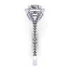 round halo engagement ring with split shank stone from GQJ jewelry store Boston