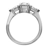 three stone with oval center and pear sides engagement ring from GQJ Boston