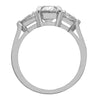 three stone with oval center and trilliant sides engagement ring from GQJ Boston