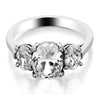 three stone oval shaped engagement ring from GQJ Boston