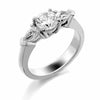 three stone with round center pear sides engagement ring from GQJ Boston