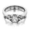 three stone with round center pear sides engagement ring from GQJ Boston