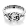 three stone with round center and trilliant sides engagement ring from GQJ Boston