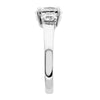 Three stone with round stones basket style engagement ring from GQJ Boston