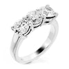 three stone with same size stones shared prong set engagement ring from GQJ Boston
