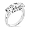 three stone trellis with same size stone engagement ring from GQJ Boston