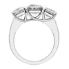 three stone trellis with same size stone engagement ring from GQJ Boston