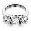 Three Stone trellis with same size stones engagement ring