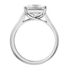 4 prong princess cut trellis with flush fit shank solitaire engagement ring from GQJ Boston