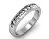 GoldQuest Jewelers in Boston channel set wedding band with 11 round stones