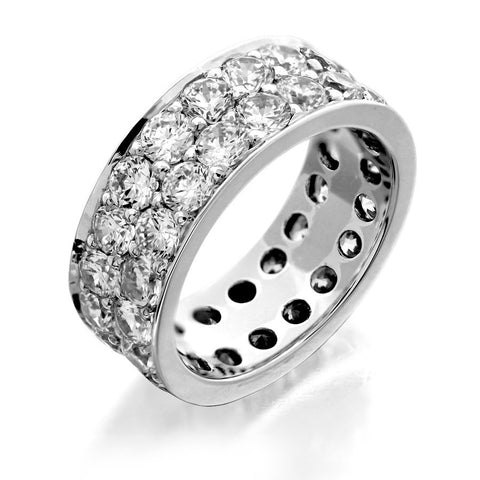GoldQuest Jewelers in Boston 2 rows diamond pave set eternity wedding band