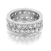 GoldQuest Jewelers in Boston 2 rows diamond pave set eternity wedding band