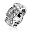 GoldQuest Jewelers in Boston two diamond tingled rows pave set eternity wedding band