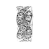 GoldQuest Jewelers in Boston two diamond tinged rows pave set eternity wedding band