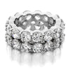 GoldQuest Jewelers in Boston 2 rows shared prong set eternity wedding band