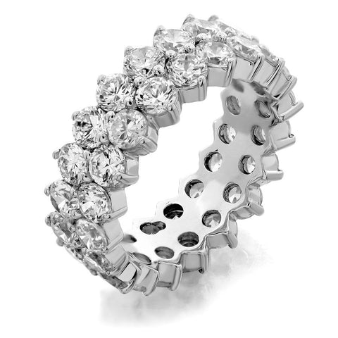 GoldQuest Jewelers in Boston 2 rows shared prong set eternity wedding band
