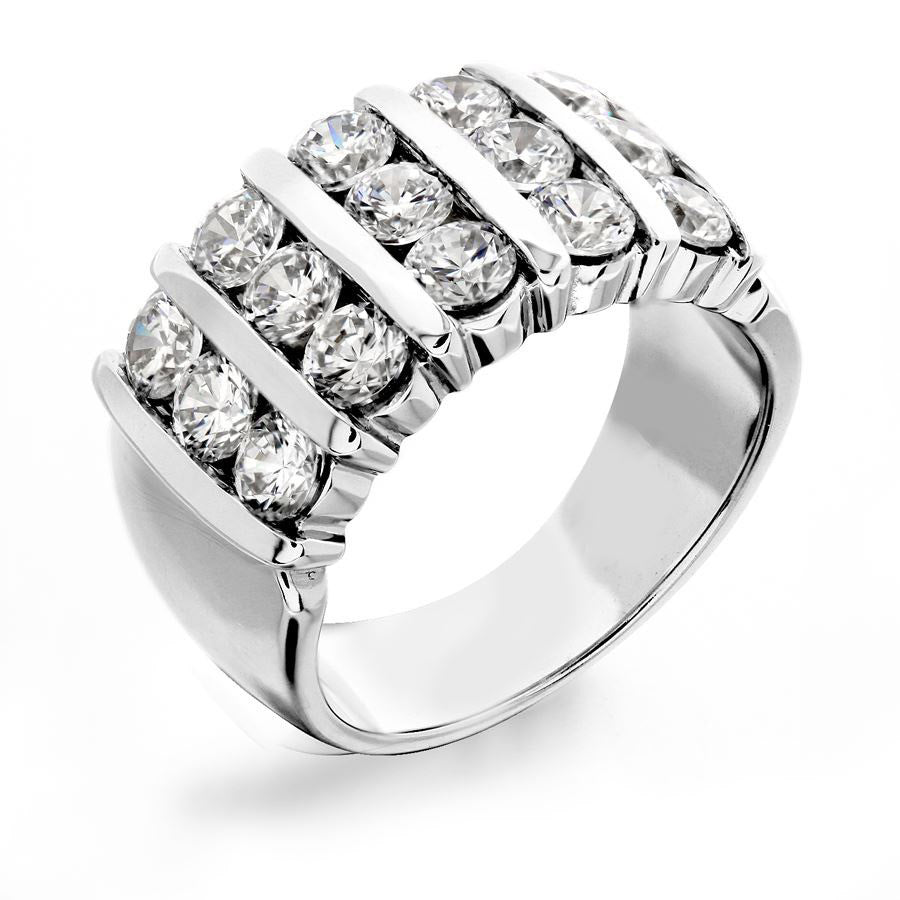 GoldQuest Jewelers in Boston three rows diamond bar set wedding band