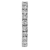 Eternity wedding band with four prong from GoldQuestJewelers jewelry store in Boston