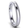 GoldQuest Jewelers in Boston classic platinum 3 mm wedding band with milgrain