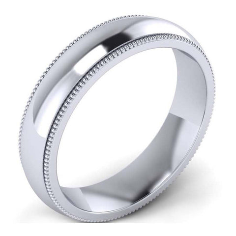 GoldQuest Jewelers in Boston classic platinum 4 mm wedding band with milgrain